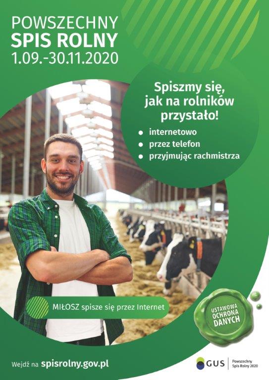 Plakat promocyjny Powszechnego Spisu Rolnego 2020